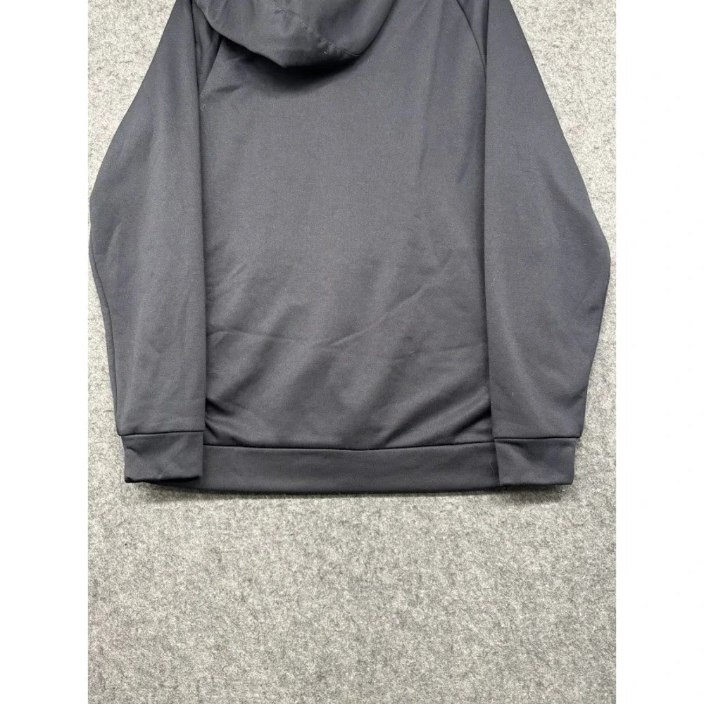 Nike Mens Black Therma-FIT Pullover Hoodie‎ Swoosh Logo Zipper Pocket Medium